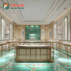 Système de présentation de bijoux de luxe, vitrine en verre pour magasin commercial, surface polie - Product Image 1