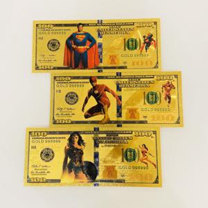 Uang Kertas Koleksi Berlapis Emas Plastik $100, Replika Uang Koleksi Film Marvel Super Heroes - Product Image 4
