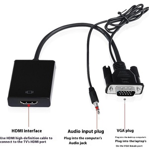 PVC Áo khoác VGA để cho HDMI Cáp chuyển đổi với âm thanh cho máy tính & TV kết nối cho HD TV ứng dụng & mẹ máy tính - Product Image 2