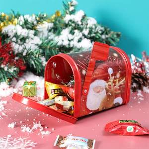 Cajas de lata con impresión personalizada de fábrica, de Metal, <span class=keywords><strong>para</strong></span> regalo de Navidad, almacenamiento de galletas, dulces y galletas con bisagras y bandera roja, venta al por mayor - Product Image 5