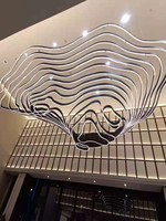 Lustre de terrasse en forme de hall d'hôtel contemporain pour Villa Club Mall Hall Éclairage LED personnalisé Escalier de salon en duplex
