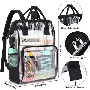 OEM al por mayor pañal transparente impermeable guardería transparente maternidad mamá PVC mochila <span class=keywords><strong>momia</strong></span> transparente bebé viaje cuidado equipo bolsa - Product Image 2