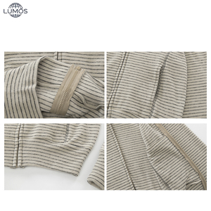 Vente en gros de sweat-shirts à capuche zippés rayés de style américain pour femmes, veste cardigan ouverte pour l'automne et l'hiver, haut de <span class=keywords><strong>sport</strong></span> décontracté et polyvalent, logo personnalisé - Product Image 4