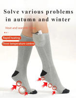 Chaussettes chauffantes antidérapantes en polyester épais 100% pour l'hiver, alimentées par batterie 33500 mAh, chauffage électrique OEM