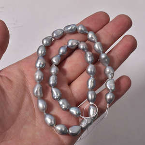 Perles de culture d'eau douce baroques semi-finies faites à la main, 8-9 mm, bouton, naturelles, lisses, trou droit, irrégulières, recyclées, double face pour une meilleure qualité - Product Image 3