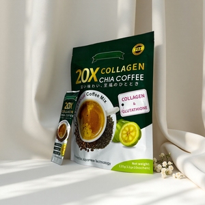 Café Minceur Instantané aux Graines de Chia et Collagène 20X, Faible en Calories, 11-en-1, pour Perte de Poids, Éclat de la Peau et Beauté, à Base de Plantes - Product Image 1