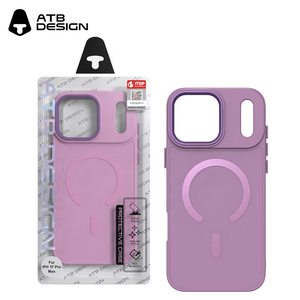 Funda Magnética de Lujo ATB a Prueba de Golpes para 17 Pro Max, Color Sólido, Sensación de Piel de PC, con Carga Magnética - Product Image 1