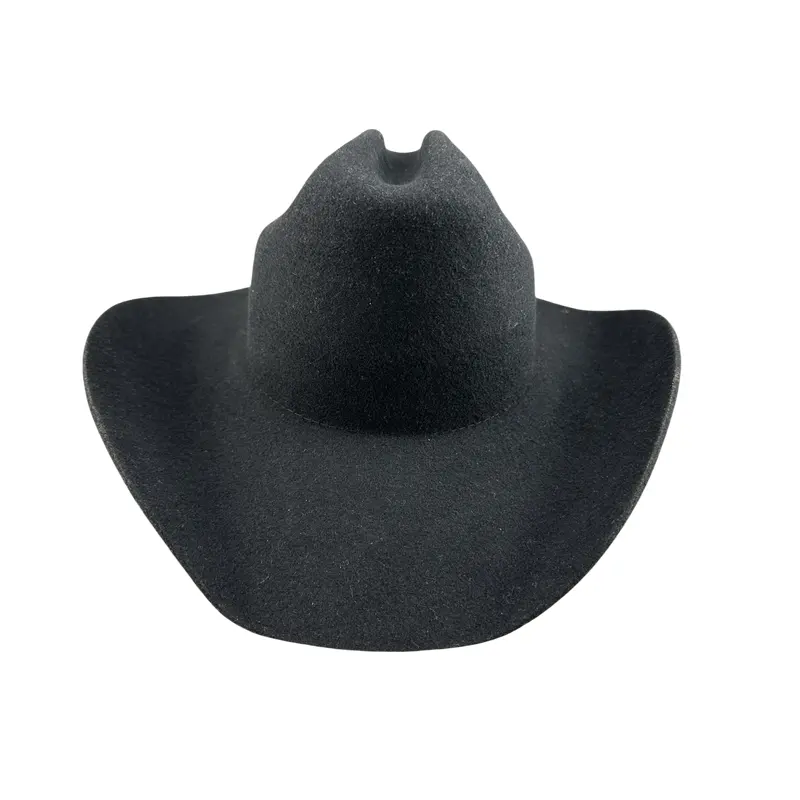 قبعة رعاة البقر سوداء جديدة مع شريط تعرق من الجلد الخالص 100 ٪ الصوف الأسترالي قبعة كاوبوي على الطراز الغربي للنساء / الرجال