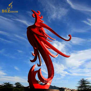 Tema animale in acciaio inossidabile installazione arte grande giardino esterno paesaggio Phoenix scultura - Product Image 3