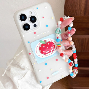 Petits pois colorés pour Iphone15promax pomme rouge en trois dimensions 16 étui pour téléphone portable 14 13 lanière <span class=keywords><strong>11</strong></span> Silicone <span class=keywords><strong>pas</strong></span> <span class=keywords><strong>cher</strong></span> - Product Image 5