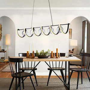 JF Custom Luxury Black Finish Kitchen <strong>Island</strong> Dining Table Chandelier 3CCT Dimmable Modern Pendant <strong>Light</strong> Led Chandeliers - Product Image 1