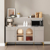 Buffet de luxe italien moderne avec plateau en pierre frittée, armoire de rangement en contreplaqué pour salle à manger, mobilier de maison