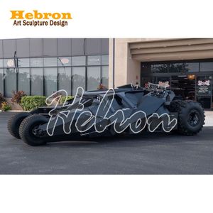 Sculpture abstraite de voiture d'accident en métal, finition miroir, en acier inoxydable, pour extérieur, modèle de la voiture de <span class=keywords><strong>Batman</strong></span>, réplique 1:1 fonctionnelle - Product Image 4