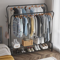 Séchoir à linge simple et moderne en acier au carbone Jiabeihao, pour balcon, chambre à coucher, rangement de vêtements suspendus, manteau, chapeau, pliable, sur pied