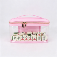 Sac de rangement transparent à fermeture éclair pour tuiles de Mahjong, livraison rapide, faible MOQ, idéal pour les clubs et cadeaux, jeu américain, sac de transport pour tuiles de Mahjong