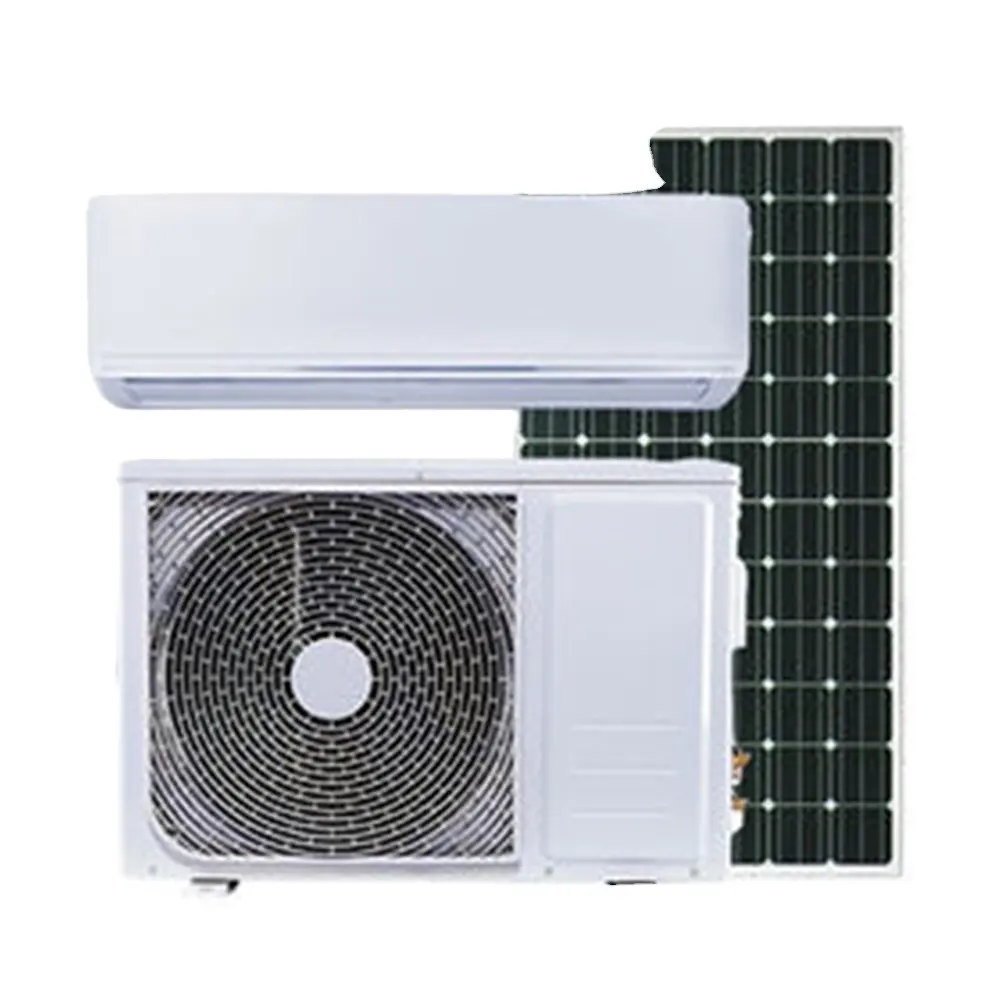 9000 12000 18000 24000 BTU AC AC tenaga surya pendingin udara DC Off Grid Solar AC hibrida Mini Split untuk rumah