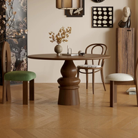 Vente directe d'usine de meubles de salle à manger de luxe rond en bois de chêne massif 4 6 places Table à manger ensemble de chaises