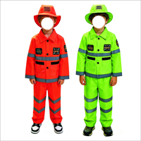 Ensemble de costumes d'ingénieur pompier pour enfants, uniforme de police cinq pièces, combinaison de protection ignifuge pour pompier, costume de carrière