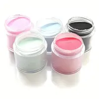 Polvere per immersione acrilica 5 colori/set stampa su unghie sistema di unghie per immersione nottilucente bagliore In polvere acrilica scura colore