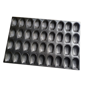 10 40 khoang nhỏ <span class=keywords><strong>Madeleine</strong></span> vỏ bánh khuôn Khay nướng bánh tráng chống dính màu trắng tráng Silicone kim loại bằng thép không gỉ - Product Image 3