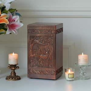 Küller İçin Ahşap Evcil Hayvan Kremasyon Urnesi Orta ve Büyük Kapasiteli, Klasik Ahşap Kaplama - Product Image 4