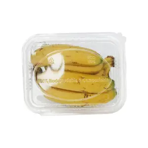 Caja de fruta de plástico bio Pla transparente compostable 1000ml 1500ml 2000ml