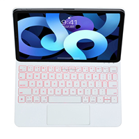Casing Keyboard Nirkabel RoHS CE untuk iPad Air 10.9/11 iPad 10 Antarmuka USB Type-C Lampu Latar LED 7 Warna Ultra Tipis Dukungan Bahasa Prancis