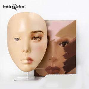 Planche d'entraînement au maquillage en silicone souple pour le visage, les sourcils, les lèvres et les cils, masques d'entraînement au maquillage en silicone 5D - Product Image 1