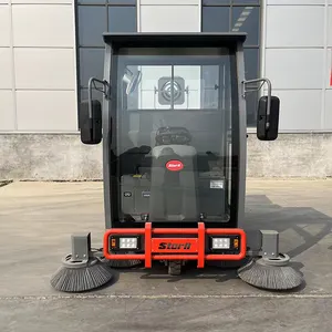 ST9 Strong Power Electric Fully Enclosed Floor Sweeper Driving Broom Cleaning Machine Road Sweeper Car