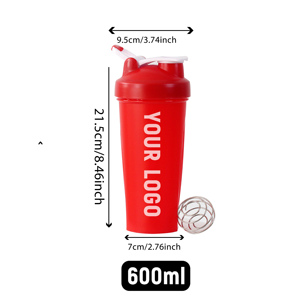 Borraccia Shaker Personalizzabile 2026 con Logo, 600ml, Senza BPA, in Plastica PP, per Fitness, Sport, Palestra, Proteine, Polveri, Acqua Bollente - Product Image 4