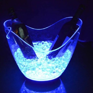 Nouveaux seaux à glace LED rechargeables 8L baril en acrylique transparent seau à glace lumineux boîtes <span class=keywords><strong>de</strong></span> nuit éclairer seaux à <span class=keywords><strong>bière</strong></span> champagne - Product Image 2