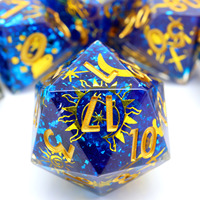Jeu de dés polyédriques créatifs à bords vifs en résine, faits à la main, avec un thème mystérieux pour les jeux de table Dungeons & Dragons - L8
