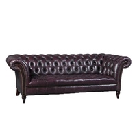 Ensemble de canapés Chesterfield américains en similicuir, design moderne, canapé sectionnel avec boutons, rembourrage en éponge pour salon
