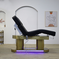 Chaise de Soin Esthétique Électrique Noire en Promotion, Lit Incurvé pour Soins du Visage et Cils, Table de Massage Beauté, Mobilier pour Spa, Salon et Institut de Beauté