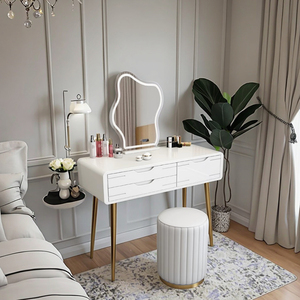 Tocador de Maquillaje de Madera Maciza de Lujo Nórdico al por Mayor con Espejo Iluminado y Funciones Multifuncionales <span class=keywords><strong>para</strong></span> Dormitorio o Apartamento - Product Image 5