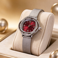 Jam Tangan Kuarsa Wanita, Jam Tangan Kuarsa Mewah Elegan dengan Dial Kecil Bulat Gaya Vintage Inggris, Jam Tangan Kuarsa Fashion Mewah Ringan PRO54