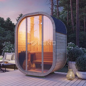 ห้องซาวน่าขนาดเล็กทรงลูกบาศก์ ทำจากไม้เนื้อแข็งสำหรับใช้งานกลางแจ้ง แบบสั่งทำพิเศษ - Product Image 1