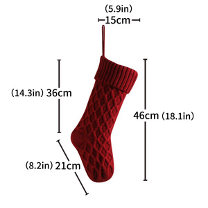 Chaussettes de Noël tricotées de 18 pouces, vente en gros, style nordique classique, décoration familiale, sacs cadeaux pour bonbons, personnalisables - Product Image 5