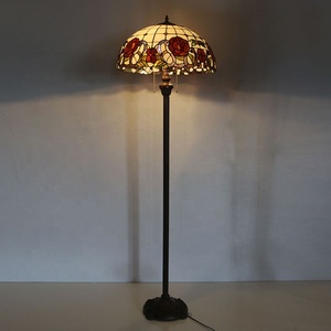 Đèn Sàn LongHuiJing <span class=keywords><strong>20</strong></span> Inch Tiffany Với Kính Màu Hoa Hồng Bóng Râm - Product Image 2