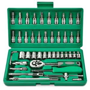 Dongrun 46pcs Car Repair <strong>Spanner</strong> Tool Box Universal Hardware Hand Tools <strong>Ratchet</strong> Wrench Socket <strong>Sets</strong> - Product Image 4