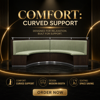 Chaise de salle à manger commerciale incurvée, banquette de restaurant capitonnée, banquette rembourrée en vinyle pour café et restauration rapide