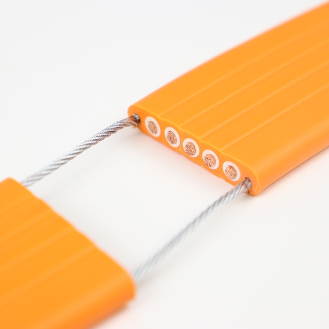 YFFBG 450/750V Special Flat Cable for Industrial Driving Enhanced 5*6+2G Stranded Rubber Insulation