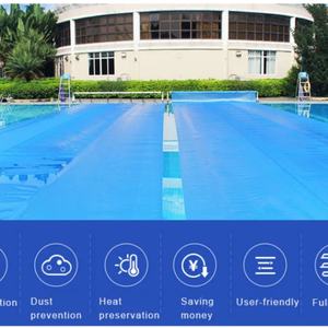 Cubierta Solar para Piscina de 24 pies, Material de PE de Burbujas de 8 Mil, Azul, Absorción de Calor Diurna y Retención de Calor Nocturna, Manta para Piscina y Enrolladores - Product Image 6