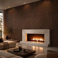 Panneau mural acoustique en feutre PET auto-adhésif avec placage de chêne naturel sculpté en arcs entrelacés