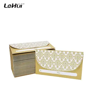 Bulk verkauf 100-Pack 6.5x3 Inches Currency Envelopes With gold designs For Cash Gifts Graduations Weddings und Birthdays