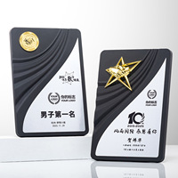 Plaque de reconnaissance personnalisée en métal doré ou argenté incrusté de marbre pour la commémoration des entreprises, des licences et des dons