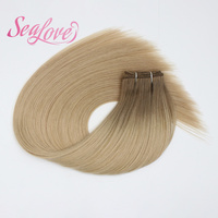 Extensions de cheveux humains vierges Remy, 100% double tirage, trame plate cousue à la main, trame machine Genius, vente en gros d'usine