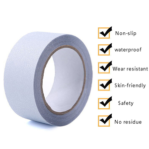 Clear Anti-Slip Stair <strong>Step</strong> <strong>Treads</strong> - 24x4 Inch Self-Adhesive Grit Tape With Pressure Roller - Product Image 4