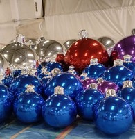 Décorations personnalisées pour la maison globe géant gonflable avec photo Ornements brillants Décor de Noël Sphère réfléchissante chromée Boule miroir gonflable