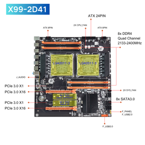 Nouvelle carte mère PANDL X99-2D41 <span class=keywords><strong>E</strong></span>-ATX 8X DDR4 ECC RAM, ensemble Intel Dual Xeon E5 <span class=keywords><strong>2680</strong></span> <span class=keywords><strong>V4</strong></span>, carte mère X99, combo double processeur, kit Xeon X99 - Product Image 4